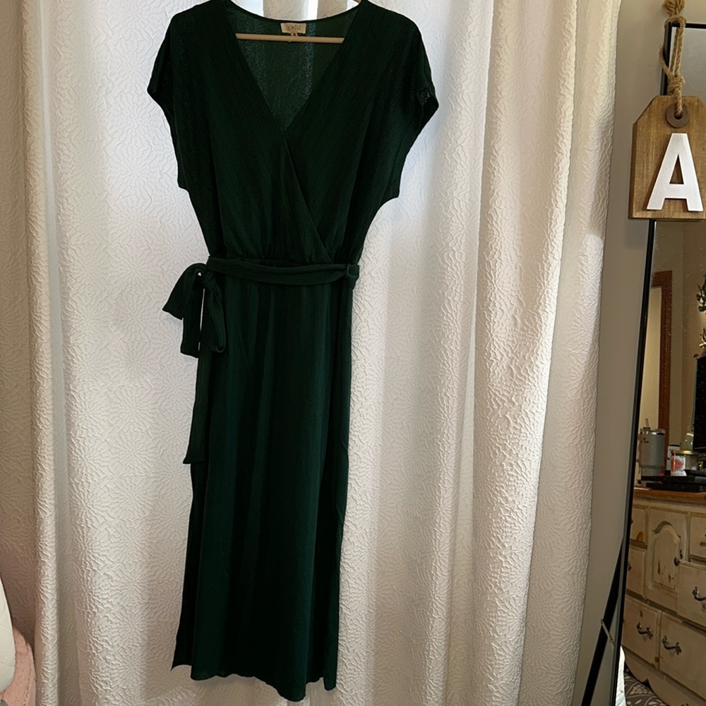 Dark green maxi dress